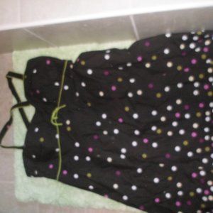 Womans sun dress brown with polka dots. sz14